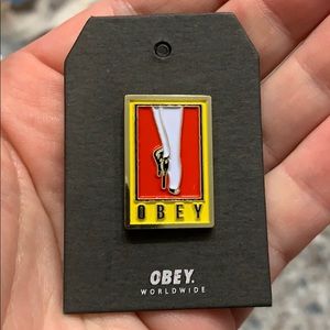 Obey lapel pin